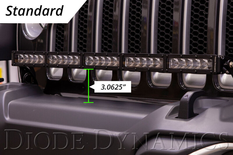 Jeep Wrangler LED Light Bar Kit - Front - Diode Dynamics - SS30 Stage Series - Amber - `18-`25
